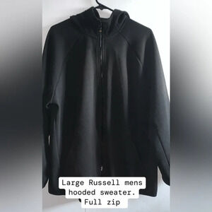 Mens Russell size large hooded fullzip sweater